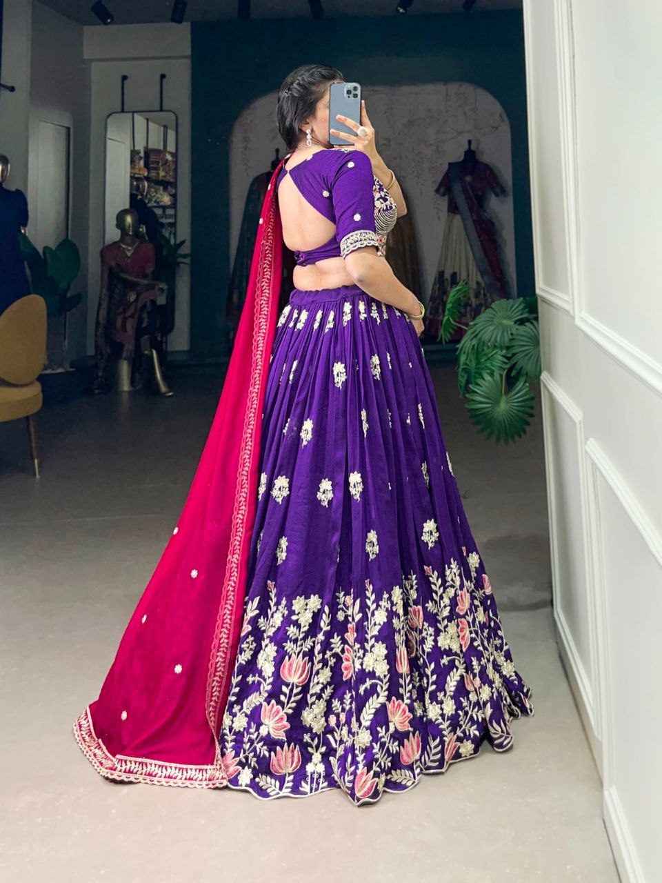 Vichitra Silk Embroidered Purple Lehenga Choli | Wedding Collection Lehenga Choli 2025