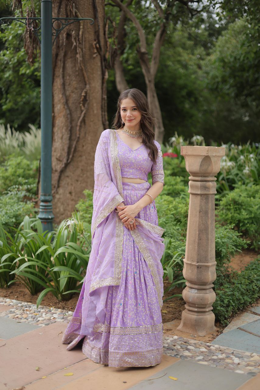 Party Wear Viscose Jacquard Lehenga Choli | LEHENGA CHOLI COLLECTIONS-2025
