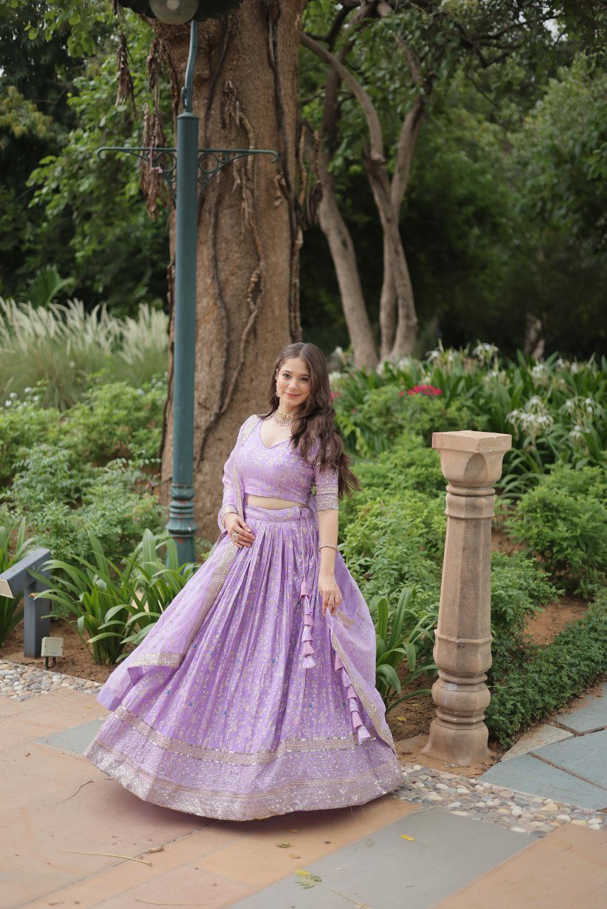 Party Wear Viscose Jacquard Lehenga Choli | LEHENGA CHOLI COLLECTIONS-2025