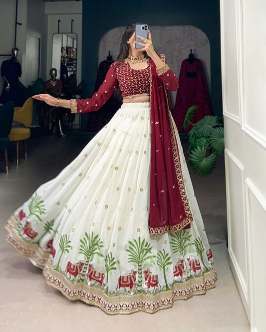 ANOKHI Wedding Collection Embroidered Georgette Lehenga Choli Set with Dupatta