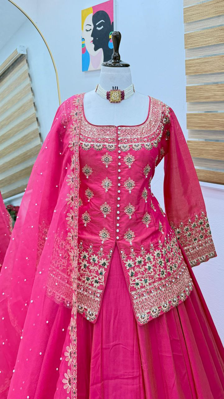 Elegant Designer Party Wear Top Lehenga & Dupatta Set for Special Occasions