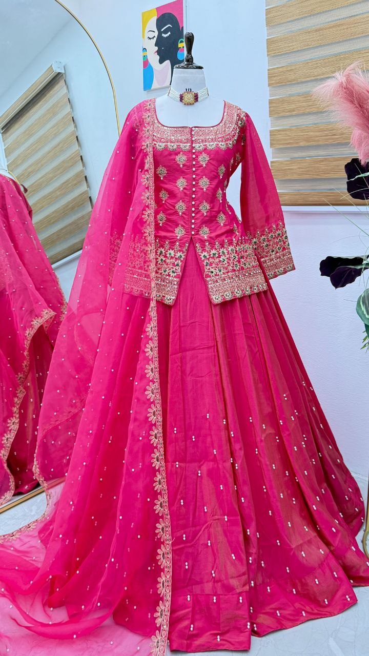 Elegant Designer Party Wear Top Lehenga & Dupatta Set for Special Occasions