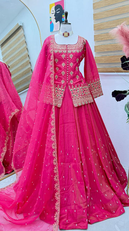 Elegant Designer Party Wear Top Lehenga & Dupatta Set for Special Occasions
