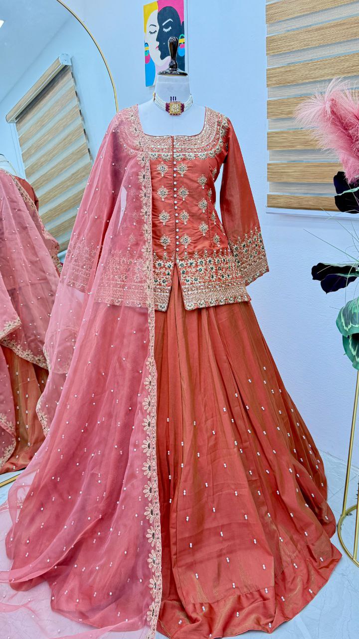Elegant Designer Party Wear Top Lehenga & Dupatta Set for Special Occasions