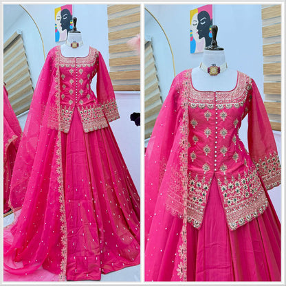 Elegant Designer Party Wear Top Lehenga & Dupatta Set for Special Occasions