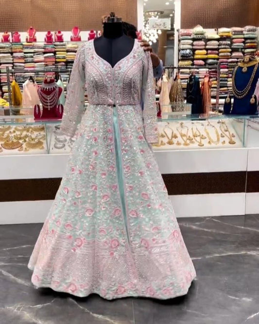 Heavy Embroidered Sequins Partywear Lehenga Choli with Dupatta | Lehenga Choli For Wedding