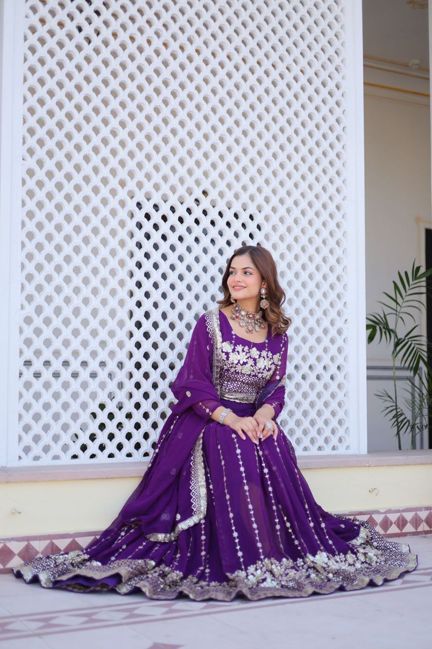Elegant Embroidered Fox Georgette Wedding Lehenga Choli Set with Dupatta
