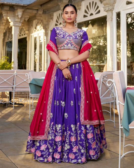 Elevate Your Elegance with KESHVI’s Exquisite Vichitra Silk Lehenga Choli - Wedding Collection 2025