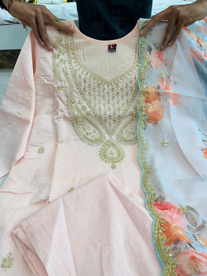 Premium Pakistan Style Chanderi Suit – Elegant & Lightweight