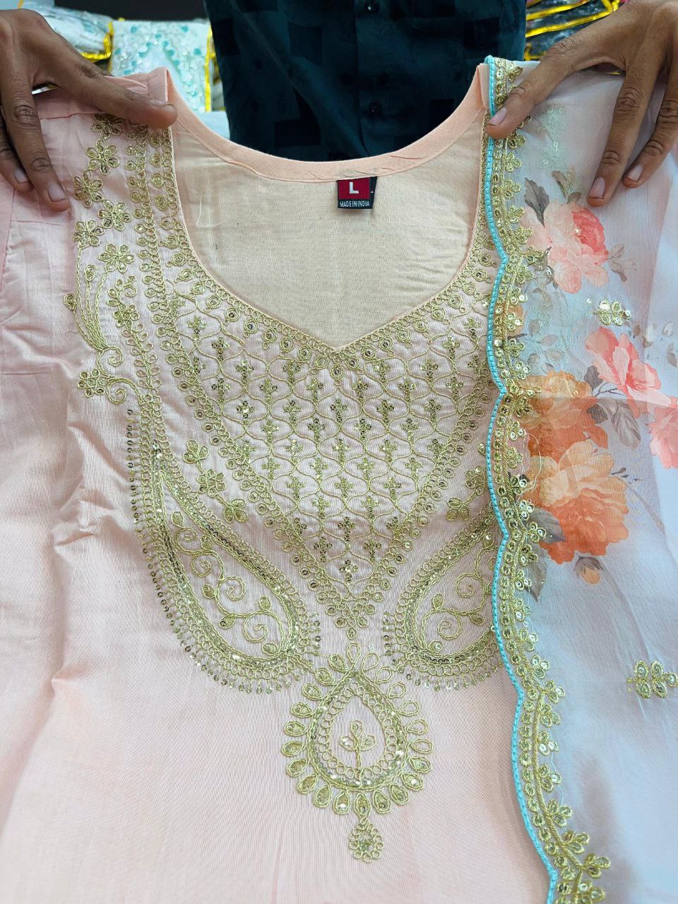 Premium Pakistan Style Chanderi Suit – Elegant & Lightweight