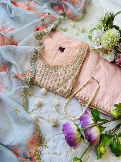 Premium Pakistan Style Chanderi Suit – Elegant & Lightweight