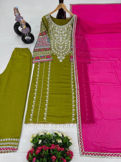 Super Hit Eid Collection – Elegant Vichitra Silk Palazzo Suit