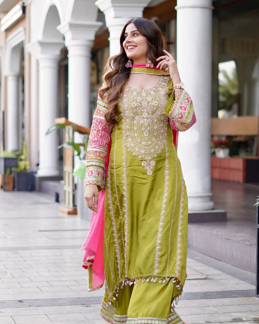Super Hit Eid Collection – Elegant Vichitra Silk Palazzo Suit