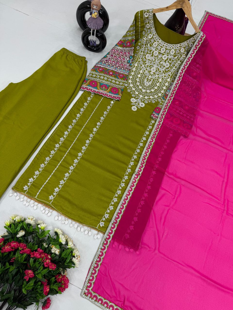 Super Hit Eid Collection – Elegant Vichitra Silk Palazzo Suit