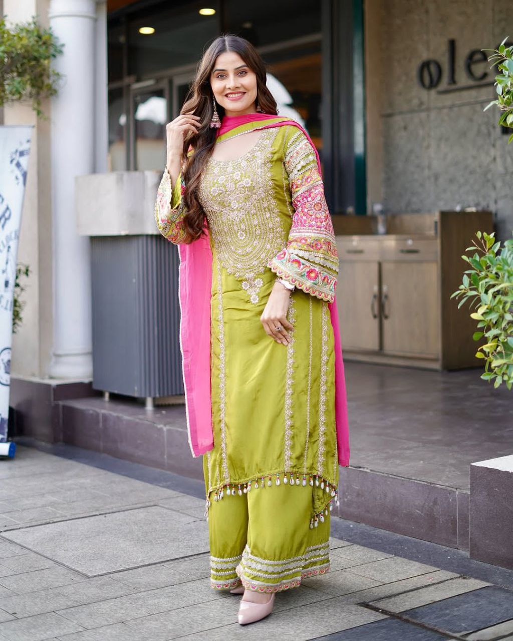 Super Hit Eid Collection – Elegant Vichitra Silk Palazzo Suit