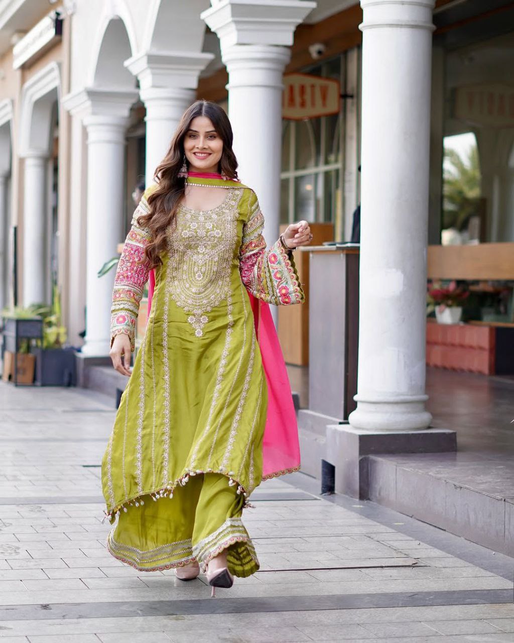 Super Hit Eid Collection – Elegant Vichitra Silk Palazzo Suit