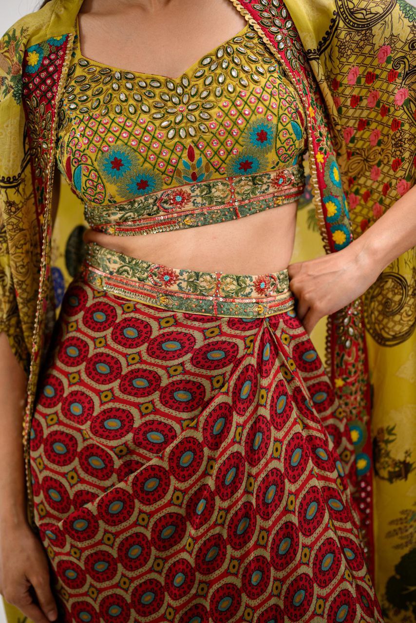 Trendy Three-Piece Western Outfit – Perfect for Wedding Season