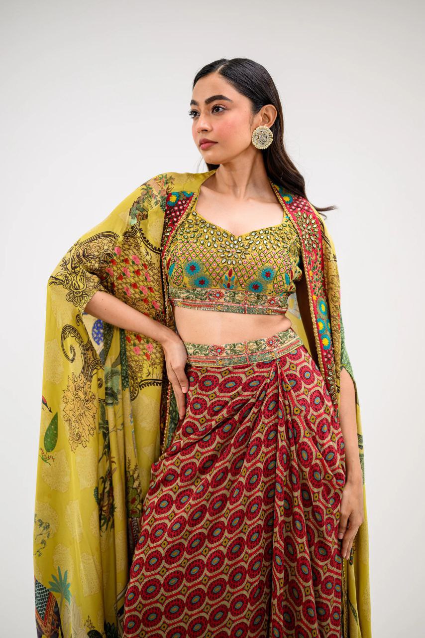 Trendy Three-Piece Western Outfit – Perfect for Wedding Season