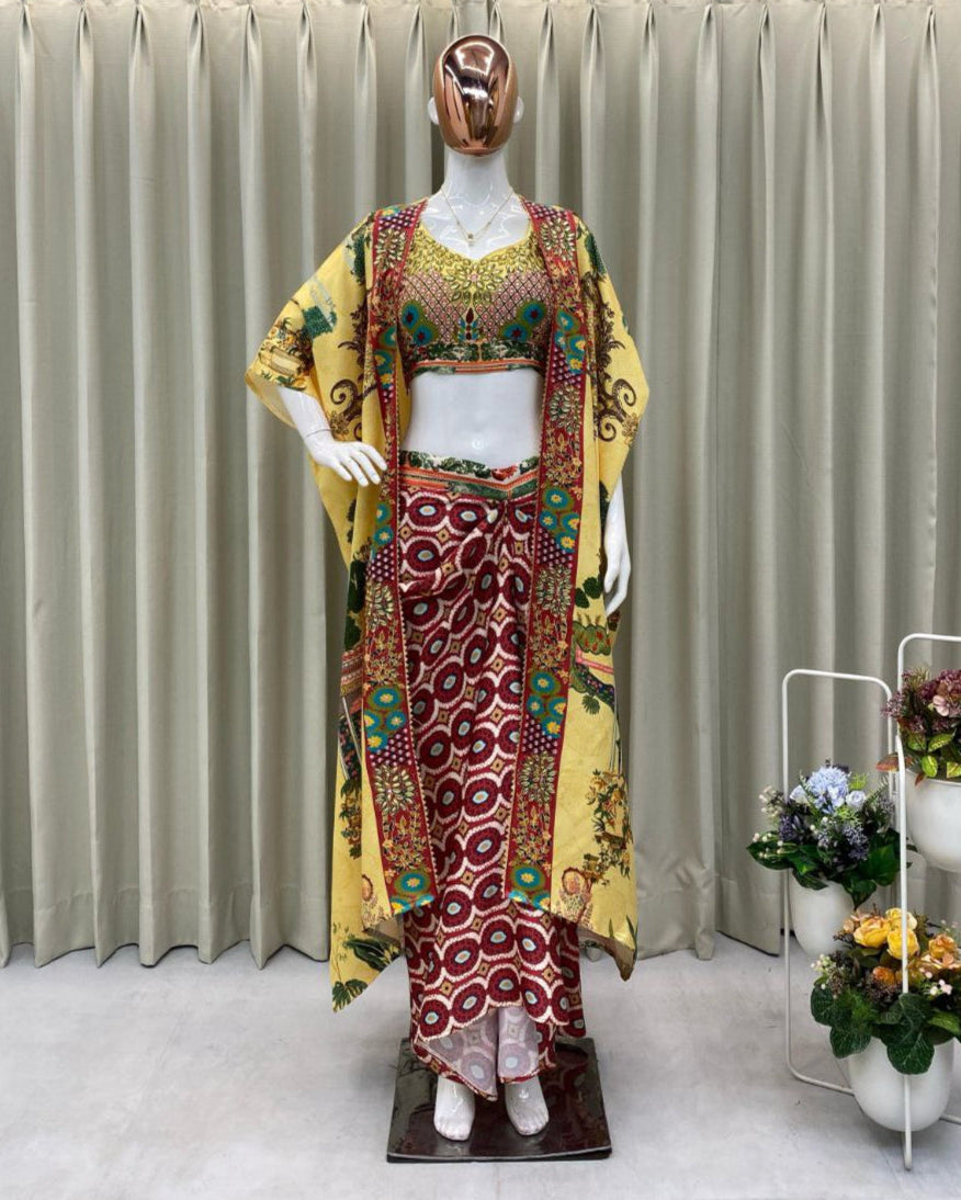 Trendy Three-Piece Western Outfit – Perfect for Wedding Season
