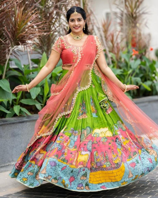 Kalamkari Cotton Lehenga Set – Timeless Elegance