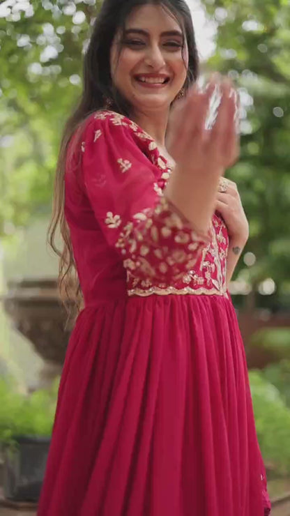 Gown with Dupatta Collection 2025 – A Glamorous PInk Shade Gown Ensemble for Every Occasion!