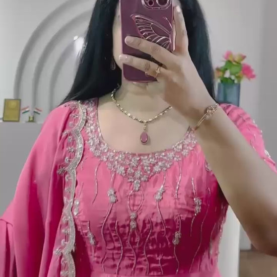 Gown with Dupatta Collection 2025 – A Glamorous PInk Shade Gown Ensemble for Every Occasion!